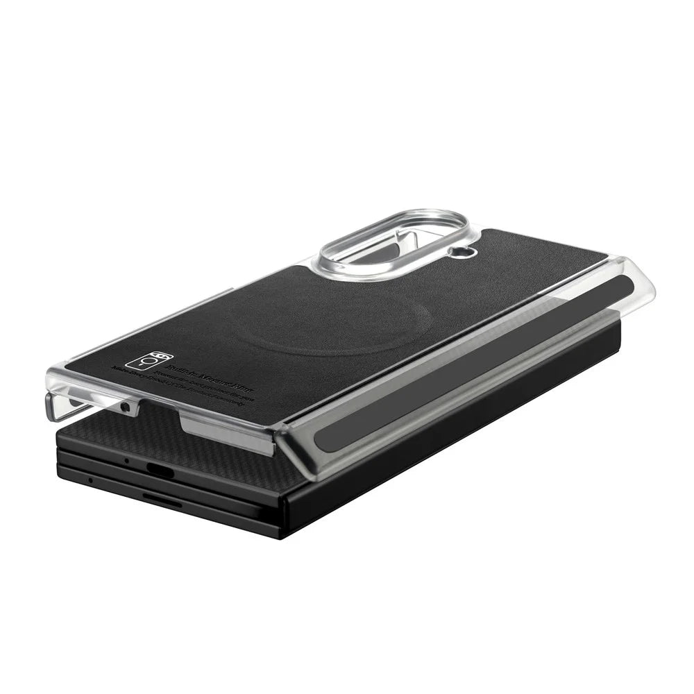 For Samsung Galaxy Z TriFold 5G Magnetic Phone Case Dual-axis Shockproof PU Leather PC TPU Protection Cover - Black - 4
