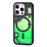 WAKCAS For iPhone 15 Pro Magnetic Case Fluorescent Quicksand TPU Phone Cover Compatible with MagSafe - Green - 1