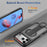 For iPhone 17 Pro Magnetic Case with Folding Kickstand  /  Ring Holder TPU + PC Phone Back Cover - Black - 3