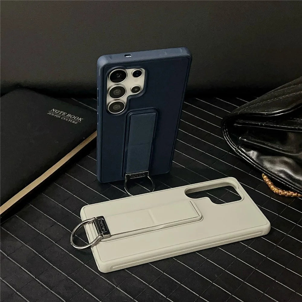 For Samsung Galaxy S26 Ultra Case with Kickstand  /  D-Ring Holder TPU PC Phone Back Cover - Navy Blue - 3