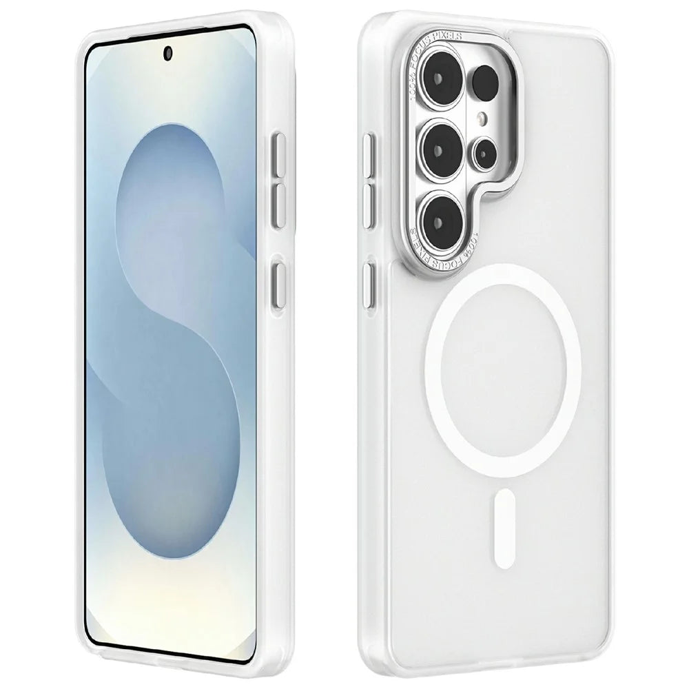 For Samsung Galaxy S26 Ultra Magnetic Case TPU + PC Matte Phone Cover - White - 1