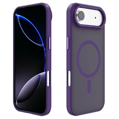 For iPhone Air Magnetic Case TPU + PC Matte Phone Cover - Dark Purple - 1
