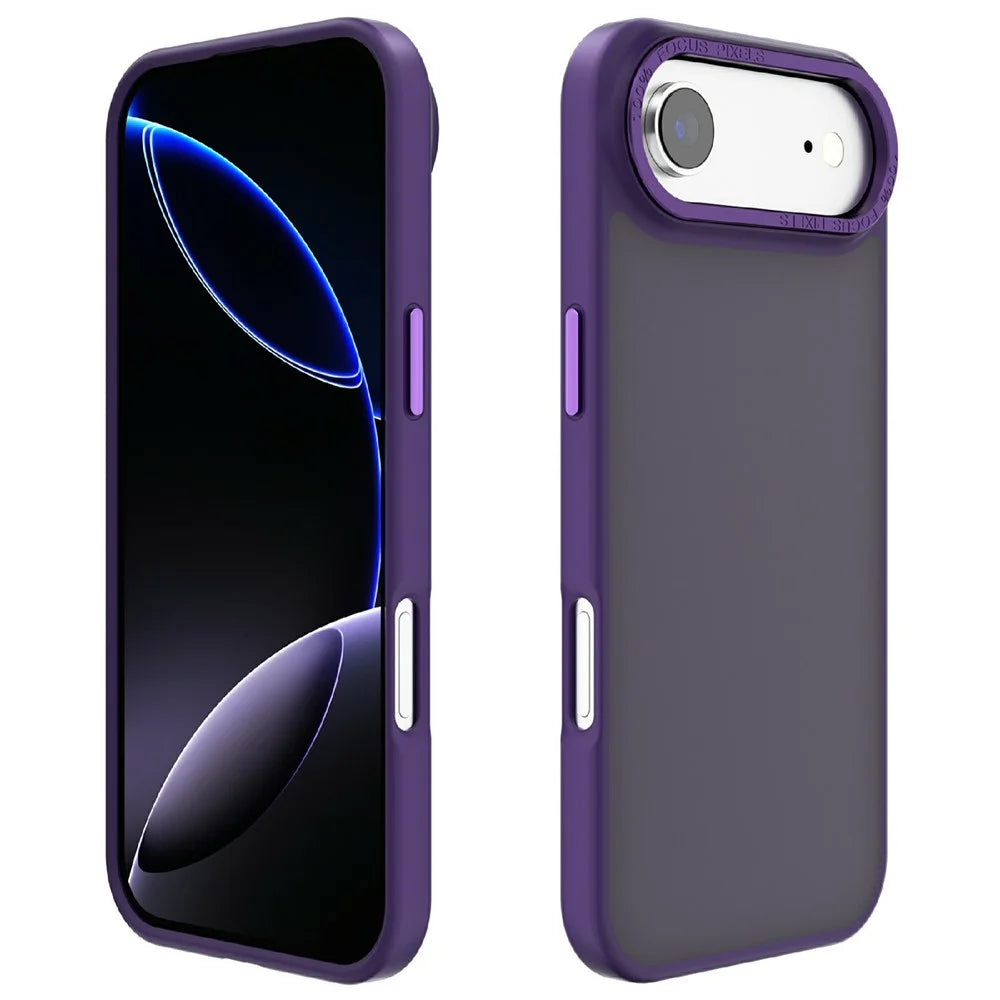 For iPhone Air Case Skin-Touch PC + TPU Translucent Matte Phone Cover - Dark Purple - 1