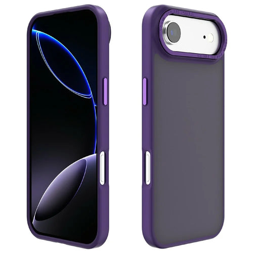 For iPhone Air Case Skin-Touch PC + TPU Translucent Matte Phone Cover - Dark Purple - 1