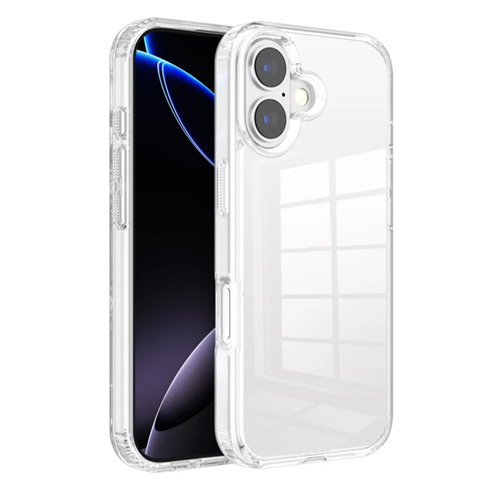 For iPhone 17 Clear Phone Case TPU PC Shockproof Anti Drop Protection Cover - Transparent - 1