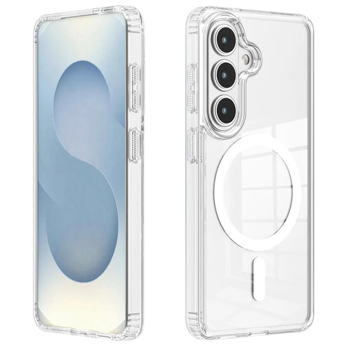 For Samsung Galaxy S26 Clear Magnetic Case TPU PC Shockproof Phone Cover Compatible with MagSafe - Transparent - 1