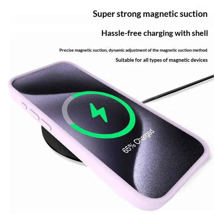For iPhone Air Magnetic Case PC + Liquid Silicone Anti-Scratch Phone Cover - Purple - 2