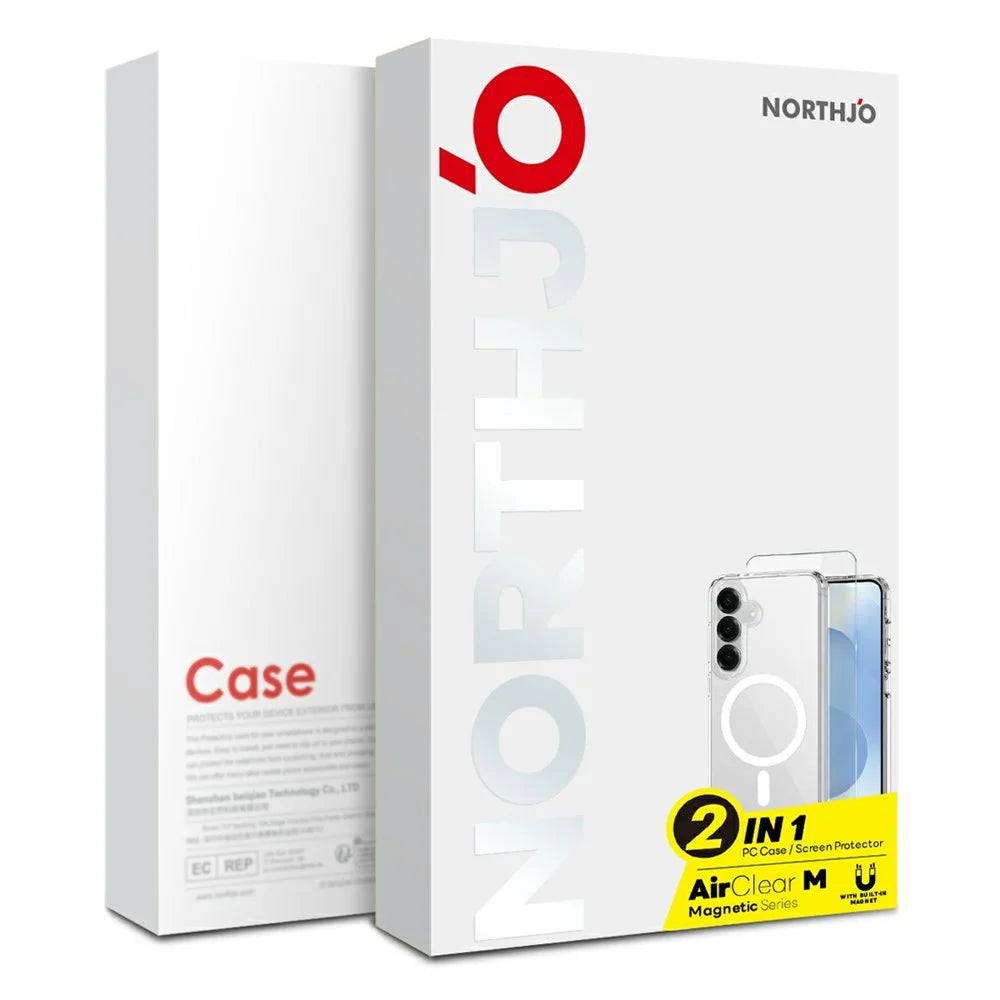 NORTHJO For Samsung Galaxy S26 Ultra Magnetic Case PC + TPU Phone Cover Set with Tempered Glass Film (Support Fingerprint Unlock) - Transparent - 4