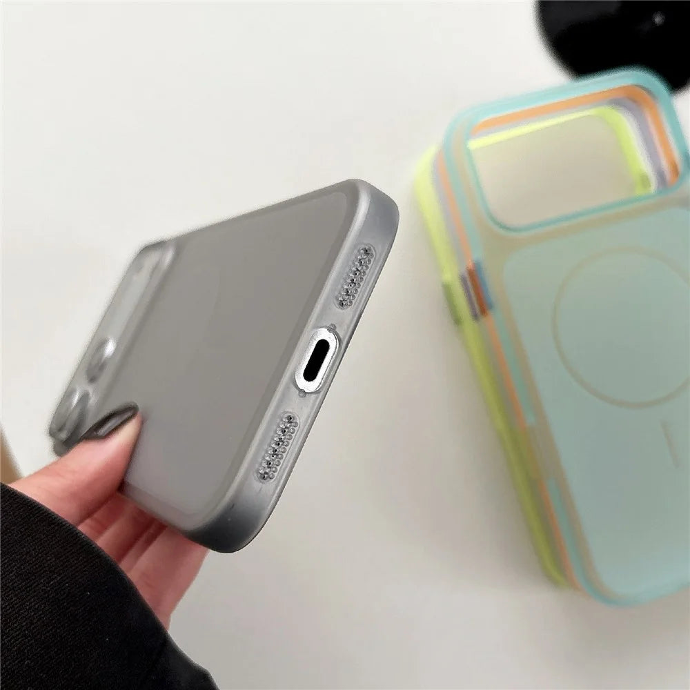 For iPhone 17 Pro Max Magnetic Phone Case Soft Touch Anti Fingerprint PC Shockproof Cover Compatible with MagSafe - Titanium Grey - 5