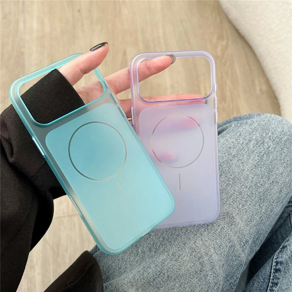For iPhone 17 Pro Max Magnetic Phone Case Soft Touch Anti Fingerprint PC Shockproof Cover Compatible with MagSafe - Titanium Grey - 6
