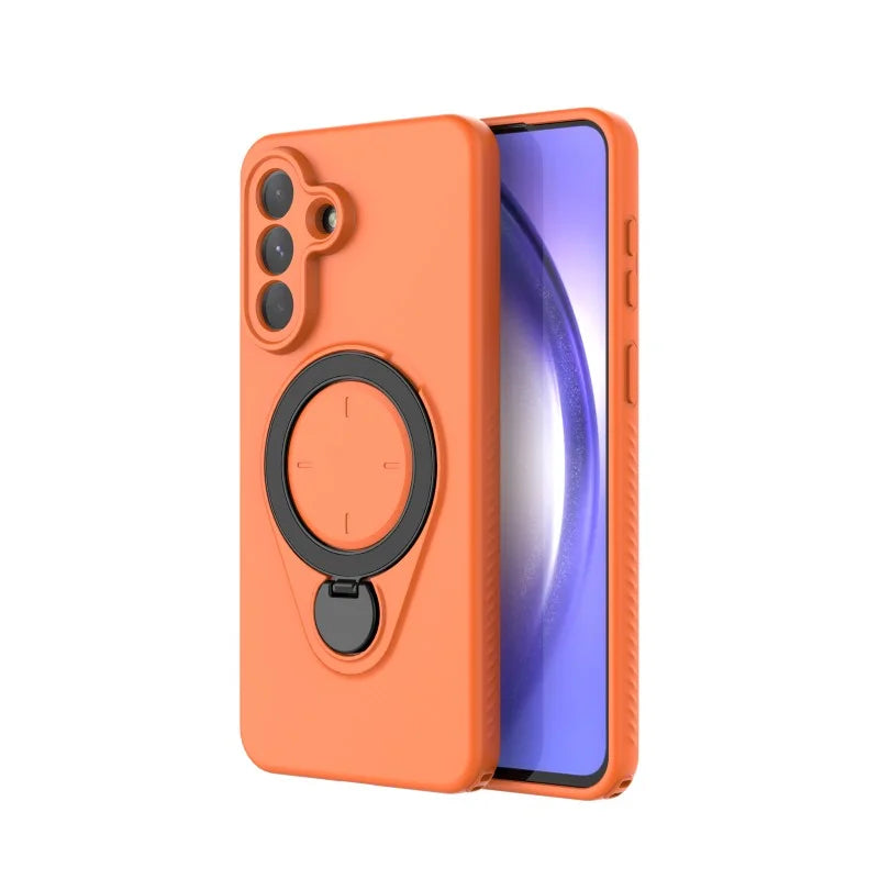 WANLONFENG For Samsung Galaxy A57 5G Case with Tempered Glass  JH Series PC TPU Kickstand Phone Cover - Orange - 2