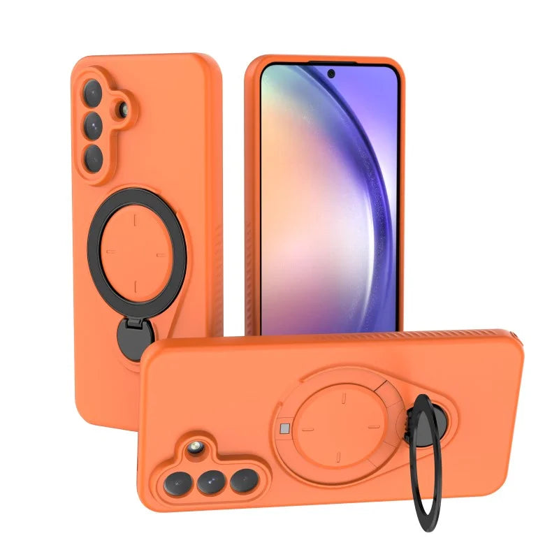 WANLONFENG For Samsung Galaxy A57 5G Case with Tempered Glass  JH Series PC TPU Kickstand Phone Cover - Orange - 4