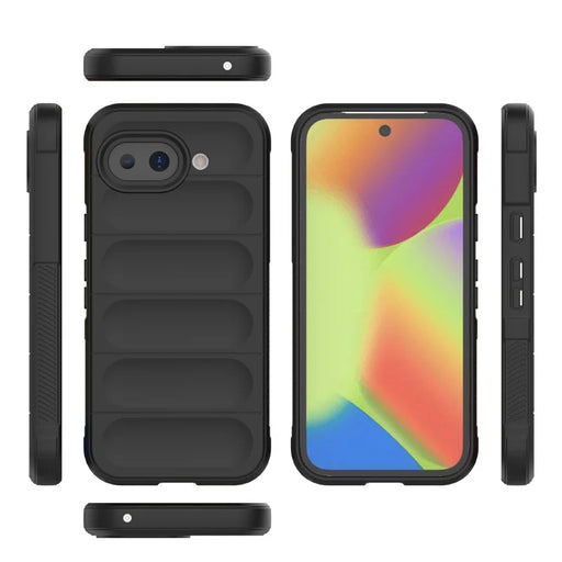 WANLONFENG For Google Pixel 10a TPU Case  HD Series Anti Slip Phone Cover with Tempered Glass - Black - 2