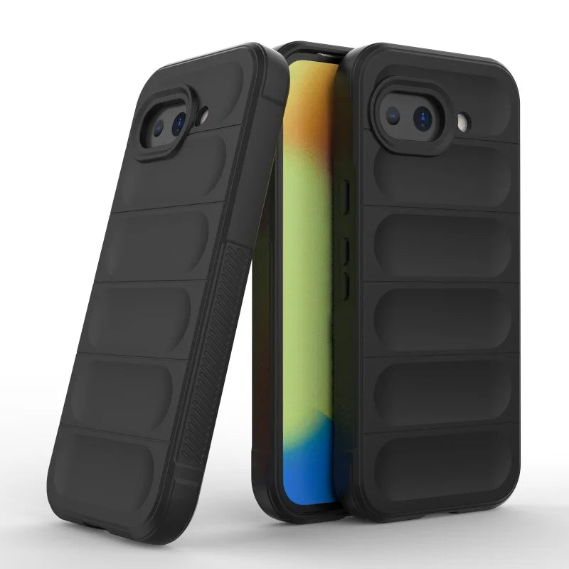 WANLONFENG For Google Pixel 10a TPU Case  HD Series Anti Slip Phone Cover with Tempered Glass - Black - 4