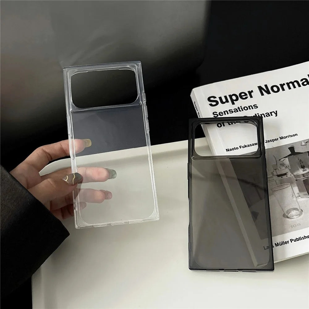 For iPhone 17 Pro Soft TPU Case Ultra Thin Square Design Anti Drop Phone Protective Cover - Grey - 2