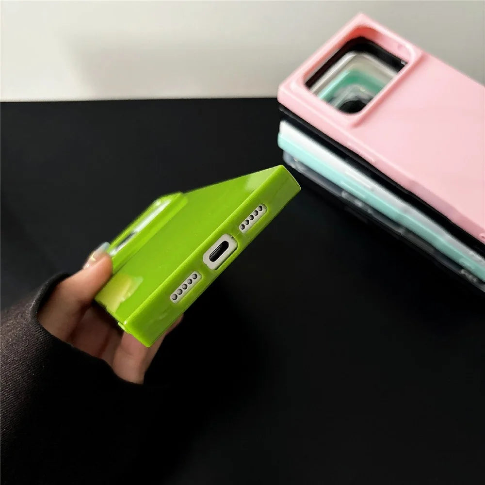 For iPhone 17 Pro Soft TPU Case Ultra Thin Square Design Anti Drop Phone Protective Cover - Grey - 5