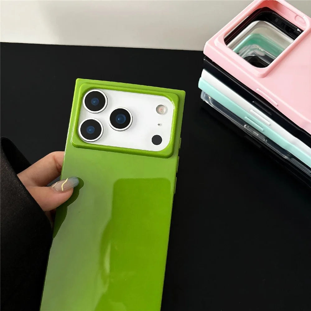 For iPhone 17 Pro Max Soft TPU Case Ultra Thin Square Design Anti Drop Phone Protective Cover - Grey - 3