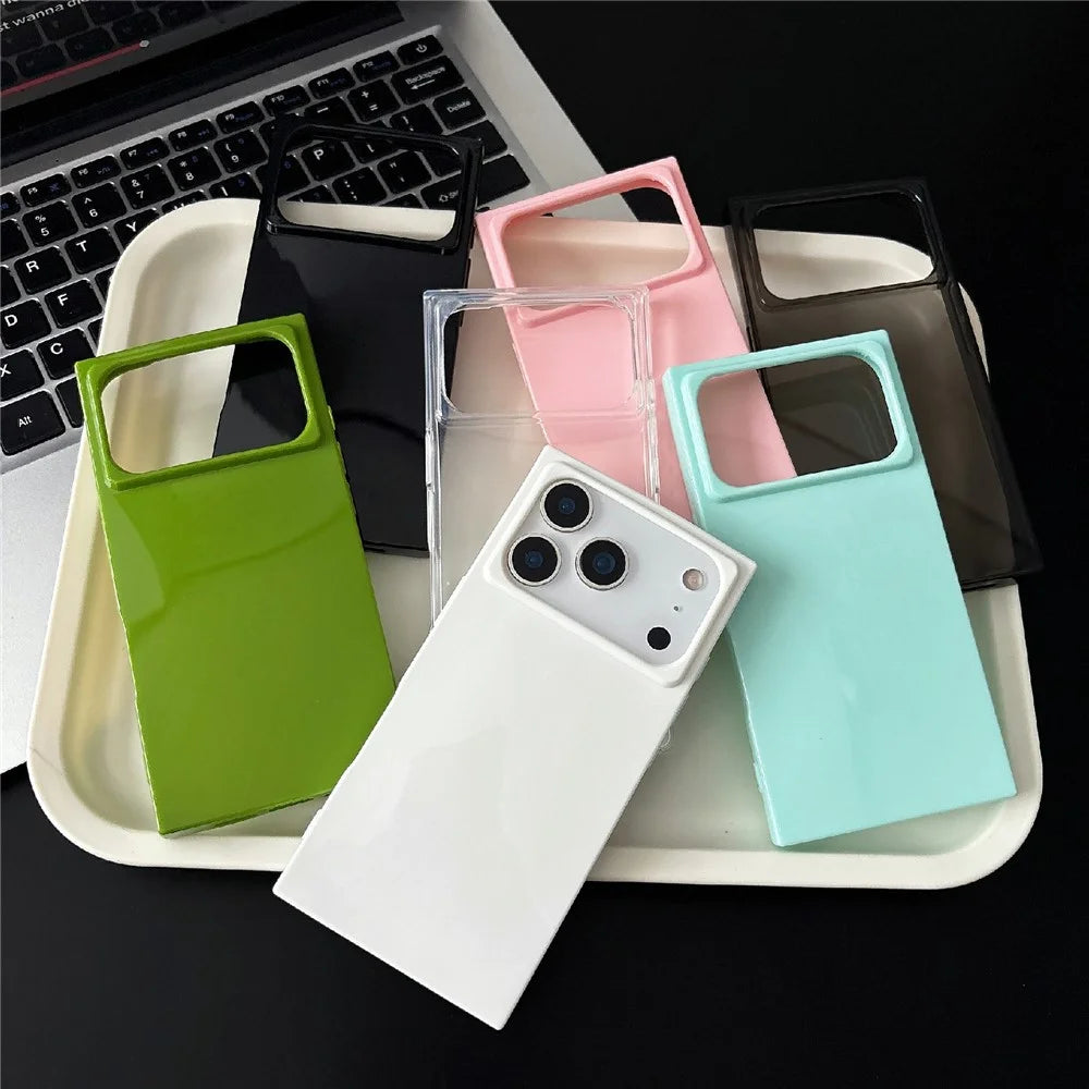 For iPhone 17 Pro Max Soft TPU Case Ultra Thin Square Design Anti Drop Phone Protective Cover - Grey - 7