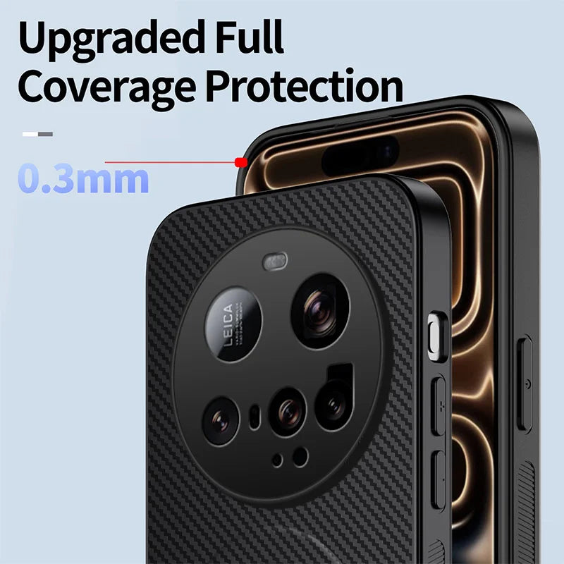 WANLONFENG For Xiaomi 15 Ultra Magnetic Case with 2Pcs Tempered Glass Films  QT1 Series Kickstand Carbon Fiber Texture PC TPU Phone Cover - Black - 5