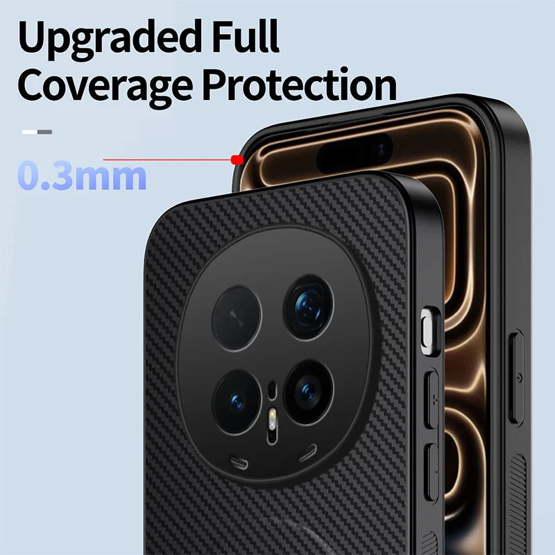 WANLONFENG For Honor Magic8 Pro 5G Magnetic Case with 2Pcs Tempered Glass Films  QT1 Series Kickstand Carbon Fiber Texture PC TPU Phone Cover - Black - 5