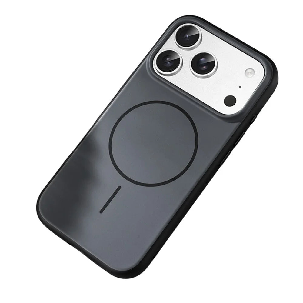 For iPhone 17 Pro Max Magnetic Case Ultra Thin PC TPU Phone Back Cover Compatible with MagSafe - Black - 1