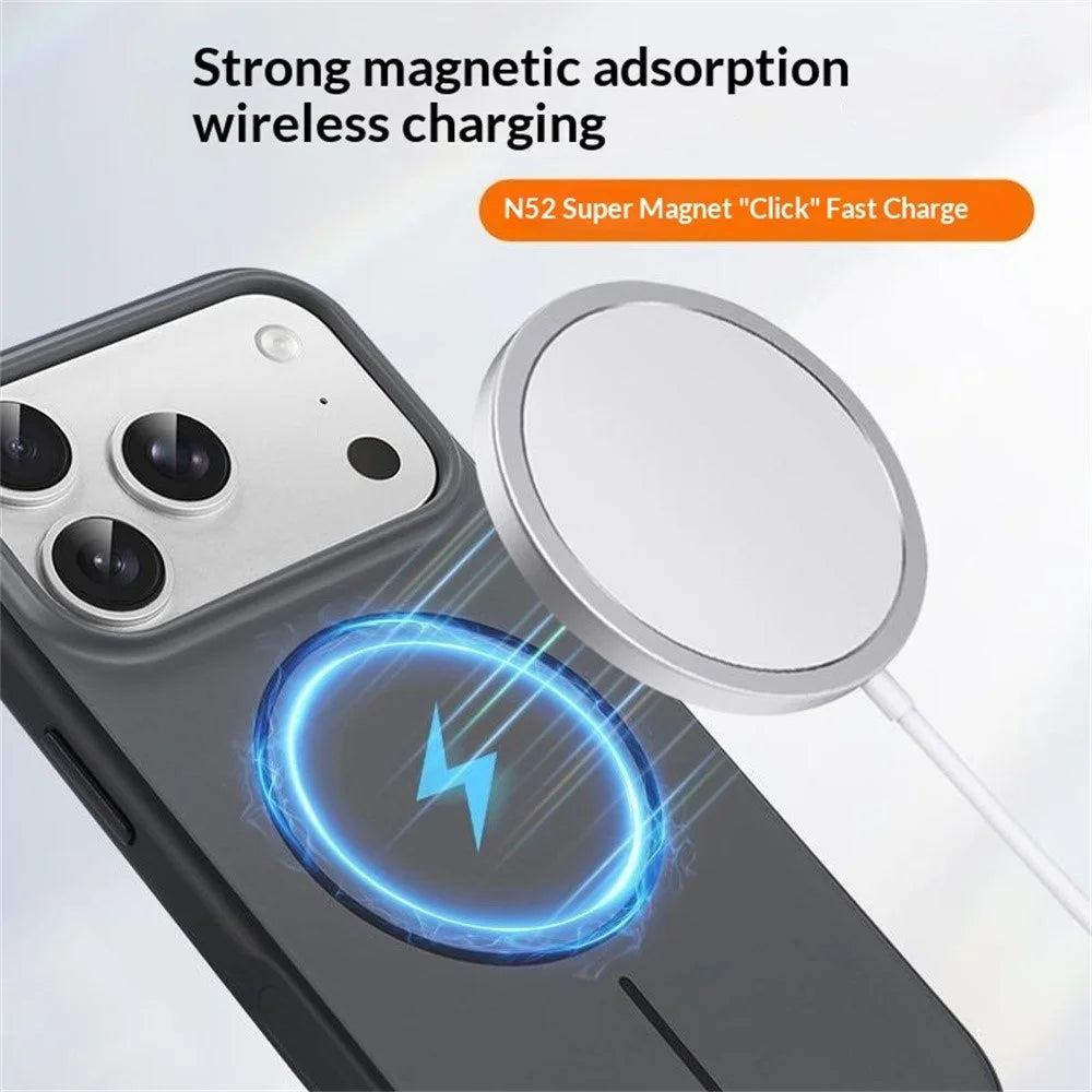 For iPhone 17 Pro Max Magnetic Case Ultra Thin PC TPU Phone Back Cover Compatible with MagSafe - Black - 5