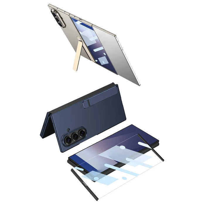 GKK For Samsung Galaxy Z TriFold 5G Case Kickstand Ultra Thin PC Phone Cover with Tempered Glass Film - Black - 5