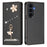 For Samsung Galaxy S26 FE / S25 FE Leather Case RFID Blocking Wallet Stand Rhinestones Ballet Dancer Flip Phone Cover - Black - 1