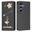 For Samsung Galaxy S24 / Galaxy S25 Leather Case RFID Blocking Wallet Stand Rhinestones Ballet Dancer Flip Phone Cover - Black - 1