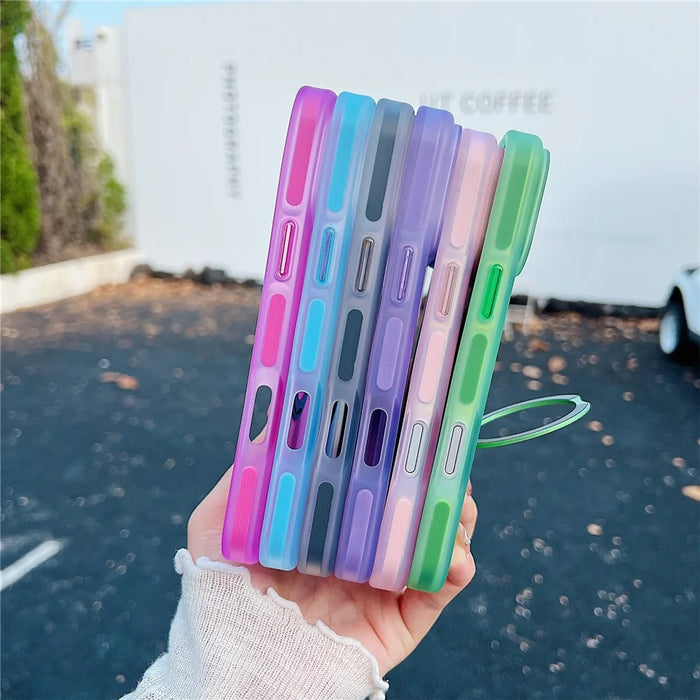 For iPhone 17 Pro Magnetic Case Kickstand Skin Touch Rubberized TPU PC Phone Cover Compatible with MagSafe - Green - 6