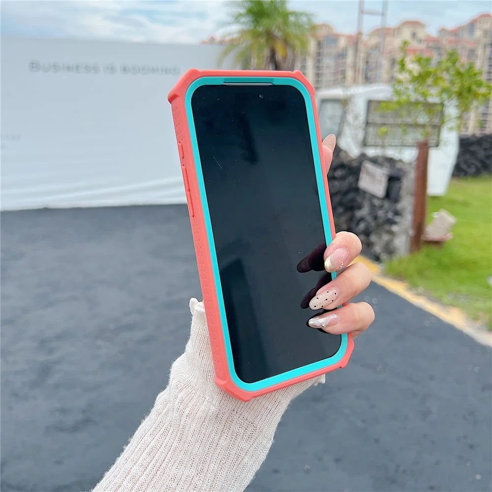 For iPhone 17 Pro Magnetic Case Dual Color Detachable TPU Acrylic Phone Cover Compatible with MagSafe - Baby Blue - 4