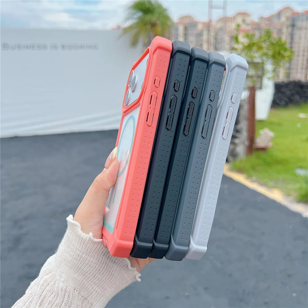 For iPhone 17 Pro Magnetic Case Dual Color Detachable TPU Acrylic Phone Cover Compatible with MagSafe - Baby Blue - 6
