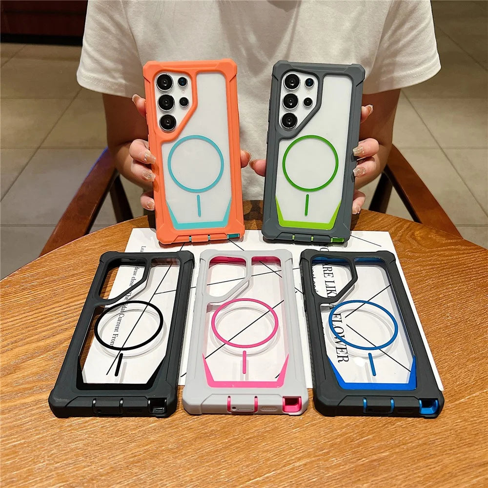 For Samsung Galaxy S26 Ultra Magnetic Case Dual Color Detachable TPU Acrylic Phone Cover - Green - 7