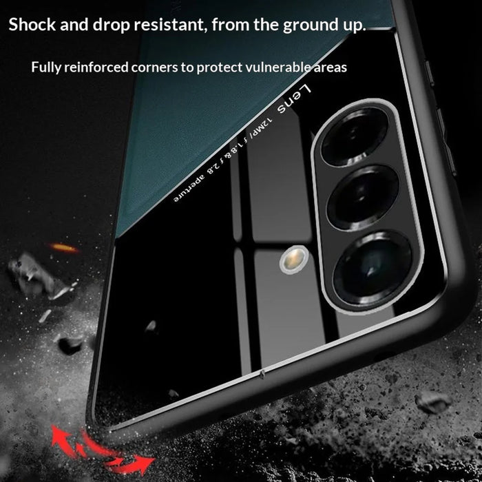 For Samsung Galaxy S26+ Case Precise Cutout Leather Coated PC + TPU Phone Back Cover Built-in Metal Sheet - Green - 3