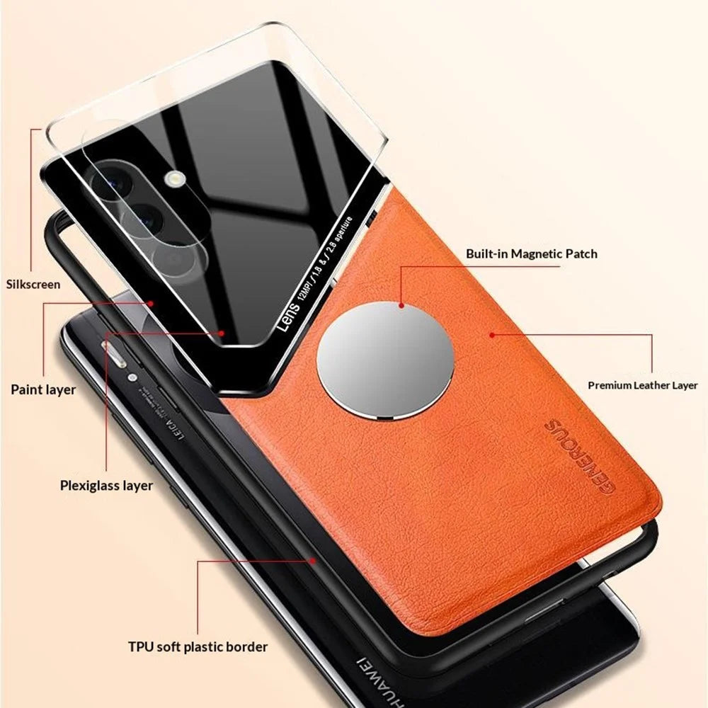 For Samsung Galaxy A57 5G Case Precise Cutout Leather Coated PC + TPU Phone Back Cover Built-in Metal Sheet - Green - 6