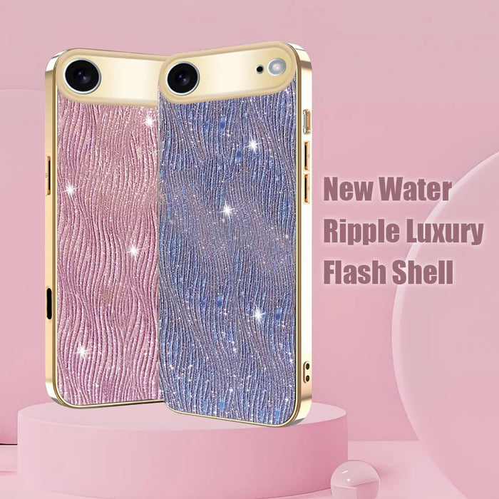For iPhone Air Case Electroplating Ripple Texture PU + TPU + PC Phone Back Cover - Purple - 7
