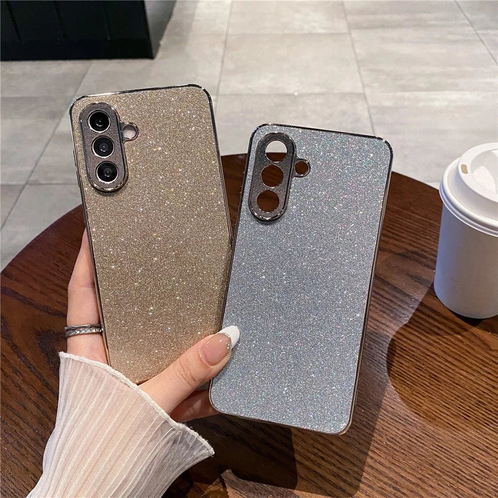 For Samsung Galaxy S26 Case Electroplating Frame Sparkling Glitter Anti Drop PC + TPU Phone Cover - Blue - 4