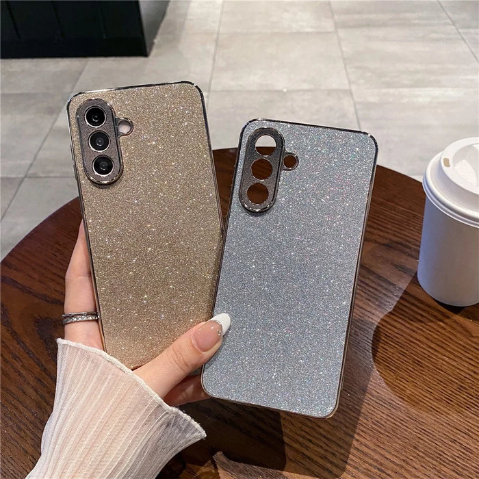 For Samsung Galaxy S26+ Case Electroplating Frame Sparkling Glitter Anti Drop PC + TPU Phone Cover - Blue - 4