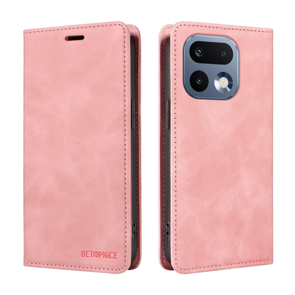 BETOPNICE For Realme 16 Pro 5G Case  Magnetic Closure RFID Blocking Wallet Stand Leather Phone Cover - Pink - 2