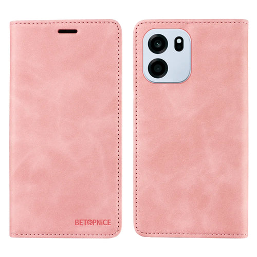 BETOPNICE For OnePlus Turbo 6 5G / Turbo 6V 5G Case  Magnetic Closure RFID Blocking Wallet Stand Leather Phone Cover - Pink - 1