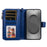 For Samsung Galaxy S26 Ultra Magnetic Leather Case Mobile Cover with Detachable Zipper Wallet Strap - Blue - 5