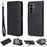 For Samsung Galaxy S26 Case 2 in 1 Detachable Magnetic Leather Wallet Mobile Cover with Strap - Black - 1