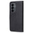 For Samsung Galaxy S26 Case 2 in 1 Detachable Magnetic Leather Wallet Mobile Cover with Strap - Black - 5
