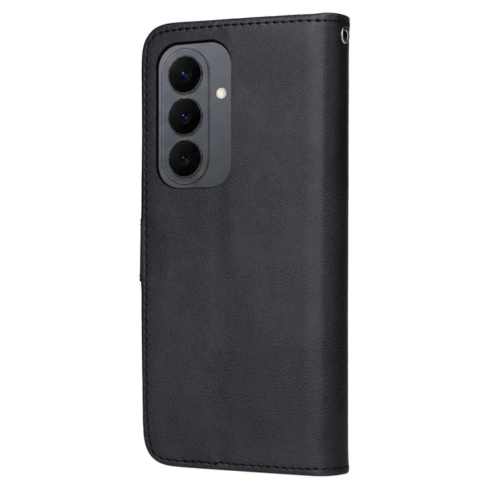 For Samsung Galaxy S26 Case 2 in 1 Detachable Magnetic Leather Wallet Mobile Cover with Strap - Black - 5