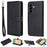 For Samsung Galaxy A57 5G Case 2 in 1 Detachable Magnetic Leather Wallet Mobile Cover with Strap - Black - 1
