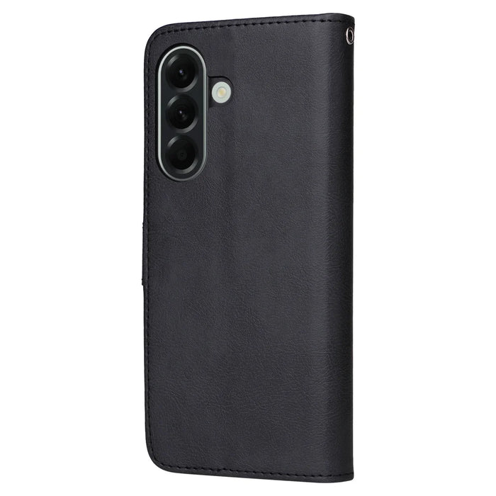 For Samsung Galaxy A57 5G Case 2 in 1 Detachable Magnetic Leather Wallet Mobile Cover with Strap - Black - 5