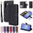 For Samsung Galaxy A37 5G Case 2 in 1 Detachable Magnetic Leather Wallet Mobile Cover with Strap - Black - 4