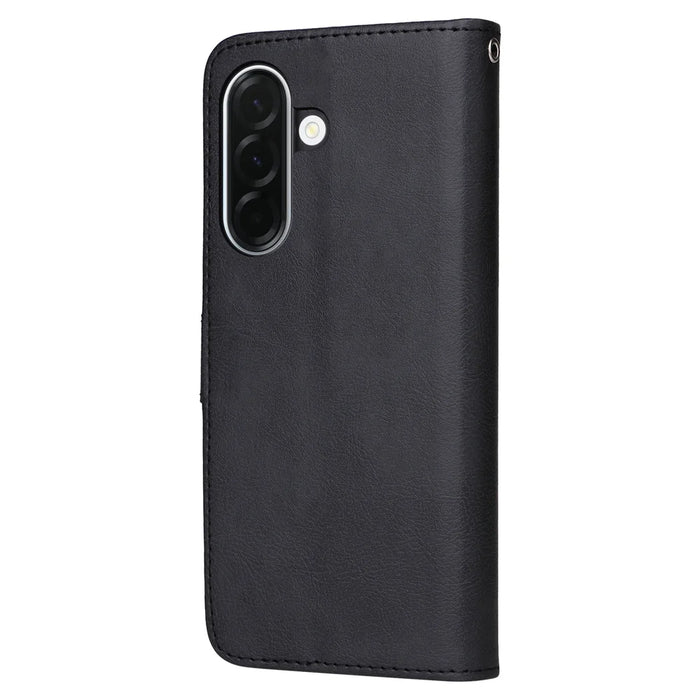For Samsung Galaxy A37 5G Case 2 in 1 Detachable Magnetic Leather Wallet Mobile Cover with Strap - Black - 5