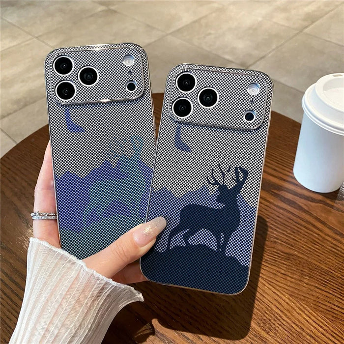 For iPhone 17 Pro Max Case Lucky Deer PC + TPU Electroplating Phone Cover - Green - 4