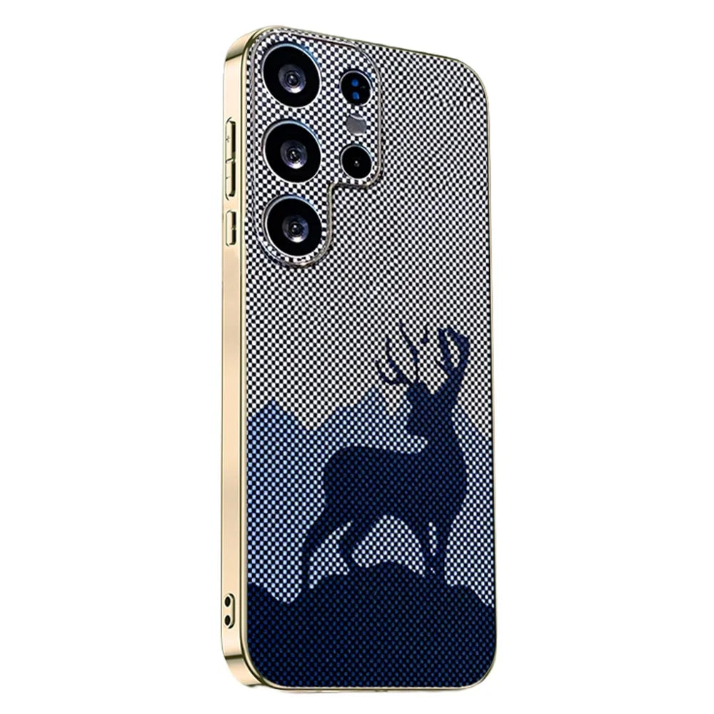 For Samsung Galaxy S25 Ultra Case Lucky Deer PC + TPU Electroplating Phone Cover - Dark Blue - 1